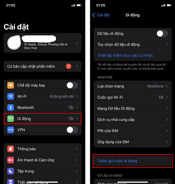 Cài đặt eSIM trên điện thoại Iphone