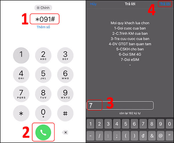 Chuyển đổi eSIM qua USSD